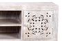 GINER Y COLOMER Mueble TV de madera de mango y patas de metal blanco envejecido